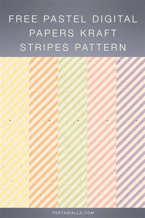 Free Pastel Digital Papers Kraft Stripes Pattern Tortagialla