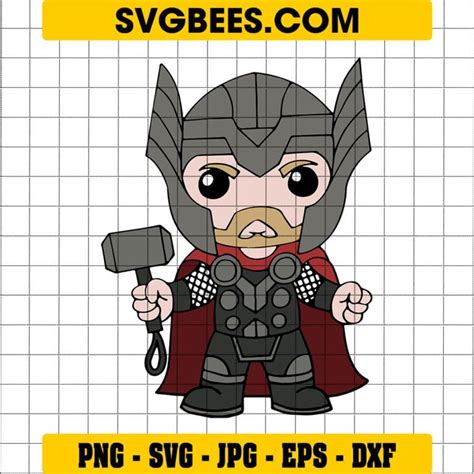 Marvel Silhouette Thor Hammer SVG, Mockup and PNG - SVGbees