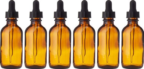 Amber Glass Bottles With Eye Droppers 1 Oz 4 Pk For Essential Oils Colognes