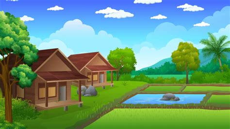 Village House Cartoon Background Video Video MP4 Template Free Download - Pikbest