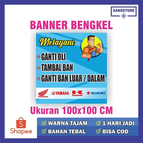 Jual Banner Bengkel Spanduk Tambal Ban Shopee Indonesia