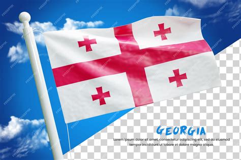 Premium Psd Georgia Realistic Flag 3d Render Isolated Or 3d Georgia