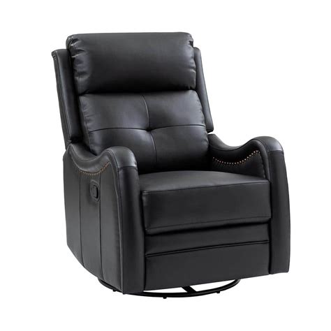 Reviews For Jayden Creation Gema Black Genuine Leather Swivel Rocker