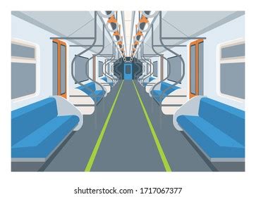 Commuter Train Interior Simple Flat Illustration Stock Vector (Royalty ...