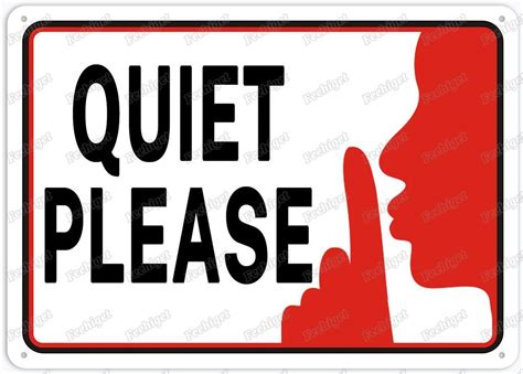 Quiet Please Shh Funny Vintage Tin Signs 8 X 12 Inch Wall Art Decor ...