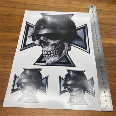 Eisernes Kreuz Totenkopf Tuning Aufkleber Set Auto Fun Skull Sticker Ebay