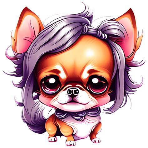 Long Hair Cute Chihuahua Kawaii With Phone Creative Fabrica