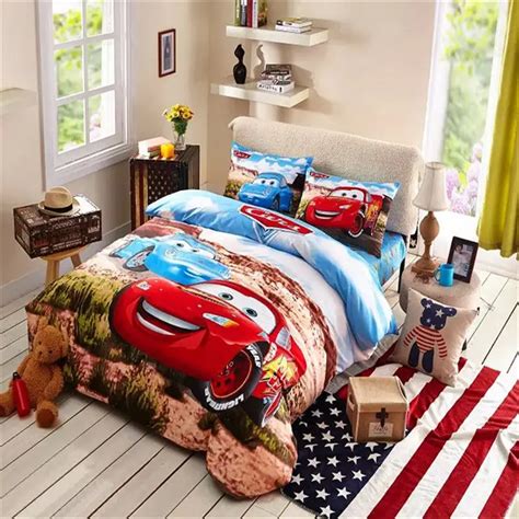 Cute Cars Bedding Set Boys Sports Bedding Soft Childrens Comforter Sets ...