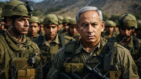 Premium PSD | Benjamin netanyahu prime minister of israel in commando ...