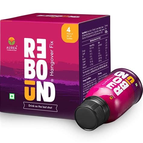 Buy Rebound Clinically Proven Natural Hangover Fix Pack Of 4 60ml