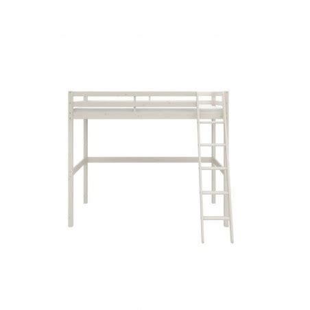 Lit Mezzanine Enfant X Cm Pin Massif Blanchi Sommier