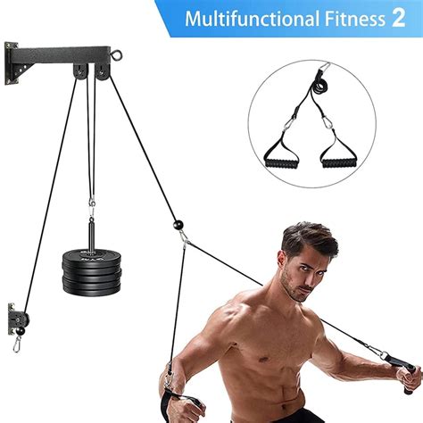 Wall Mounted Diy Pulley Cable Machine Attachment System Biceps Triceps Strength Training Sport