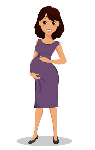 Premium Vector Beautiful Smiling Pregnant Lady