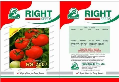 Coated F1 Hybrid Tomato Seed Rs 7007 For Agriculture Packaging Type