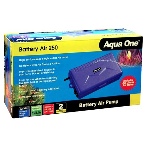 Aqua One Battery Air 250 Air Pump Portable 150lh Battery Operated Aquarium Central