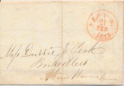 Stampless Envelope Letter Red New York Cts Banks Gould Co