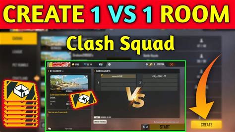 🔥how To Create 1 Vs 1 Custom Room In Free Fire Clash Squad 2022🔥create