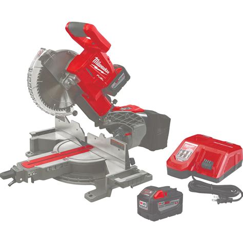 Milwaukee M18 Fuel Brushless 10 In Dual Bevel Sliding Compound Cordless Miter Saw Kit With 8 0