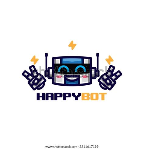 Happy Bot Mascot Logo Template Stock Vector (Royalty Free) 2211617199 ...