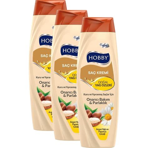 Hobby Saç Kremi Argan Yağı ve Papatya Çiçeği 600 ml x 3 Adet Fiyatı