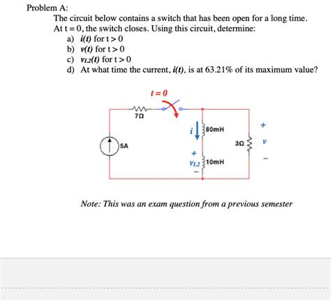 Solved Roblem A The Circuit Below Contains A Switch That