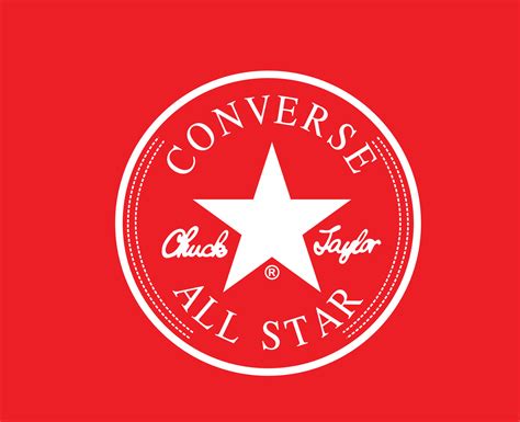 Converse All Star Logo Brand White Shoes Symbol Design Vector