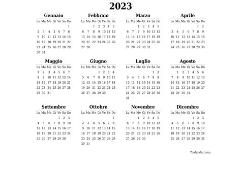 Calendario Annuale 2023 Pdf Da Stampare Una Schermata Imagesee