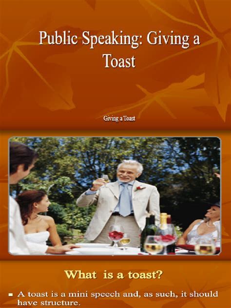 Delivering A Toast Speech Pdf