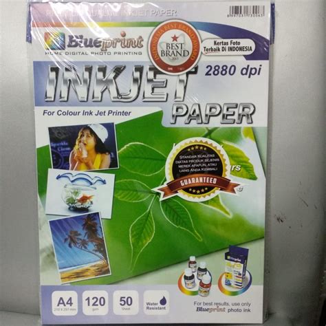 Jual Kertas Foto Inkjet Paper A4 120 Gram Blueprint Photo Paper BP