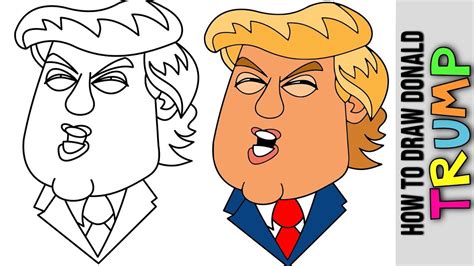 How To Draw Donald Trump 😃 Drawing President Of The United States 😃