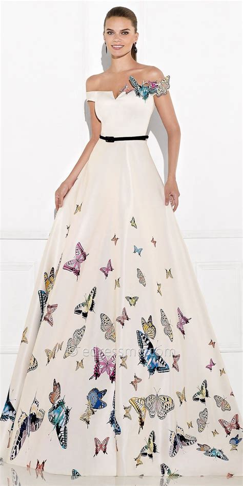 Tarik Ediz Butterfly Evening Dress Gowns Unique Dresses Evening Dresses