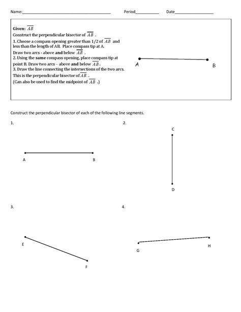 Geometry Constructions Worksheet Pdf