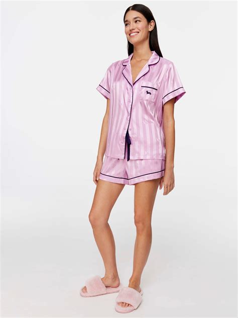 Lilac Penny Chic Satin Stripe Pj Set