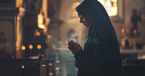 Serene Moment of a Nun Praying in a Quaint Chapel, Capturing Faith and Peacefulness Stock Video ...