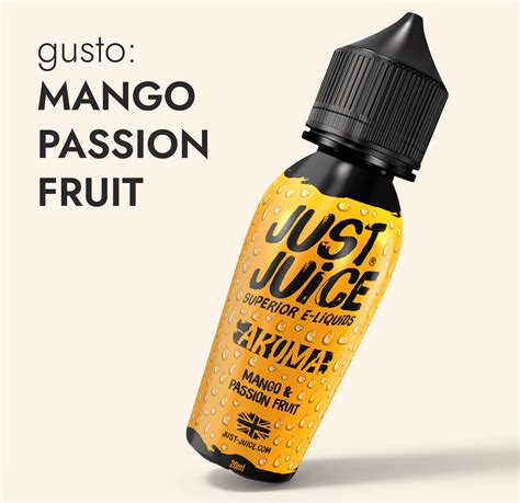 Mango And Passion Fruit Liquido Just Juice Svapo Studio