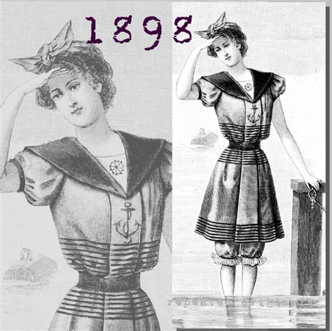 Bathing Suit Victorian Reproduction Pdf Pattern 1890s Etsy Australia