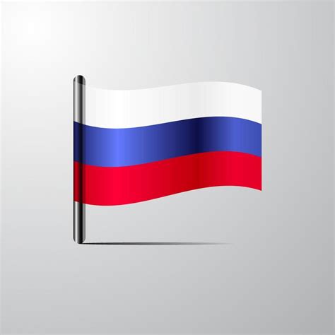 Russia Waving Shiny Flag Design Vector 14283706 Vector Art At Vecteezy