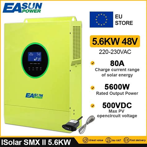 Easun Power 5600w 3600w Solar Inverter Pv Input 500vdc 80a Mppt Solar