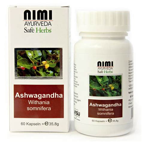 Ashwagandha Extrait Nimi Ayurveda 35 8 g 60 capsules vegétarienne