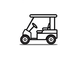 Whimsical Golf Cart Coloring Page - Coloring Page