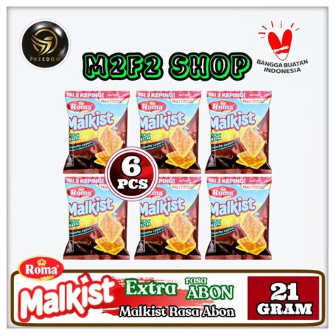 Jual Roma Biskuit Malkist Rasa Abon Gurih Sachet 21 Gr Harga 6 Pcs