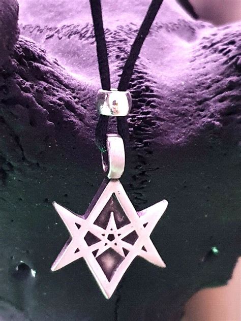 Hexagram Pendant Magick Occult Unicursal Thelma Crowley Beaded Corded