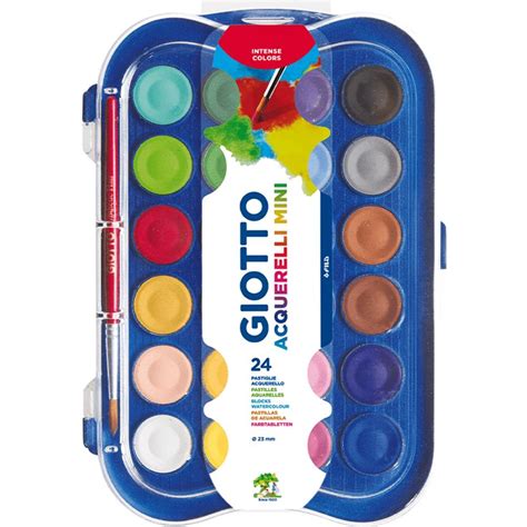 Aquarela Em Pastilha Giotto Acquerelli Mini Estojo 24 Cores 352600