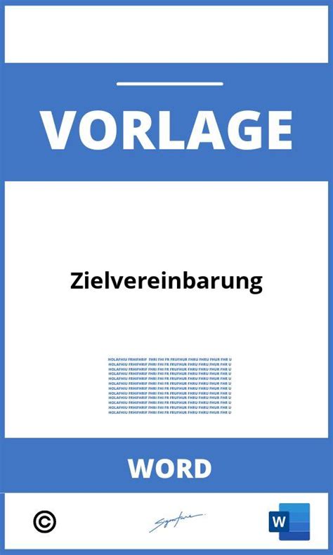 Zielvereinbarung Vorlage Word