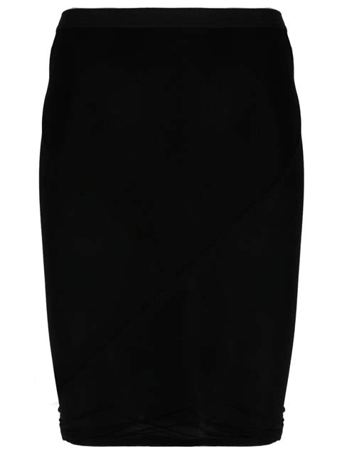 Rick Owens Stretch Pencil Skirt Black Farfetch