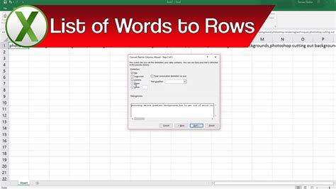 How To Convert List Of Words With Commas To Rows And Columns In Microsoft Excel Youtube