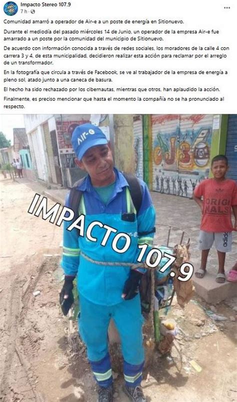 FOTO Comunidad amarró a un poste de luz a un trabajador de una