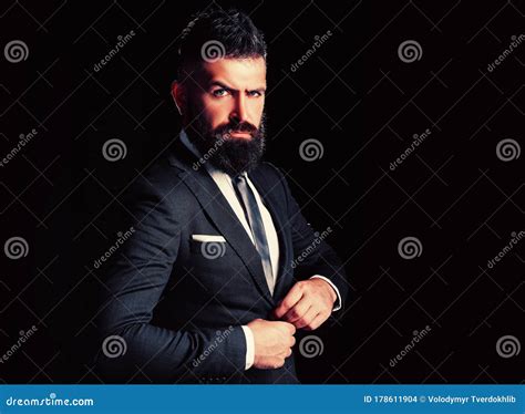 Bearded Man Suit Fashion Luxury Classic Suits Vogue Man In Classic