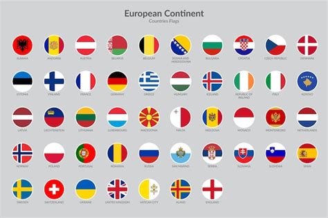 Premium Vector European Countries Flag Icons Collection