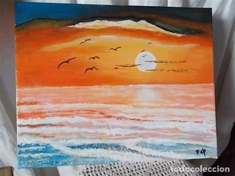 pintura acrílica puesta de sol Comprar en todocoleccion 207138535